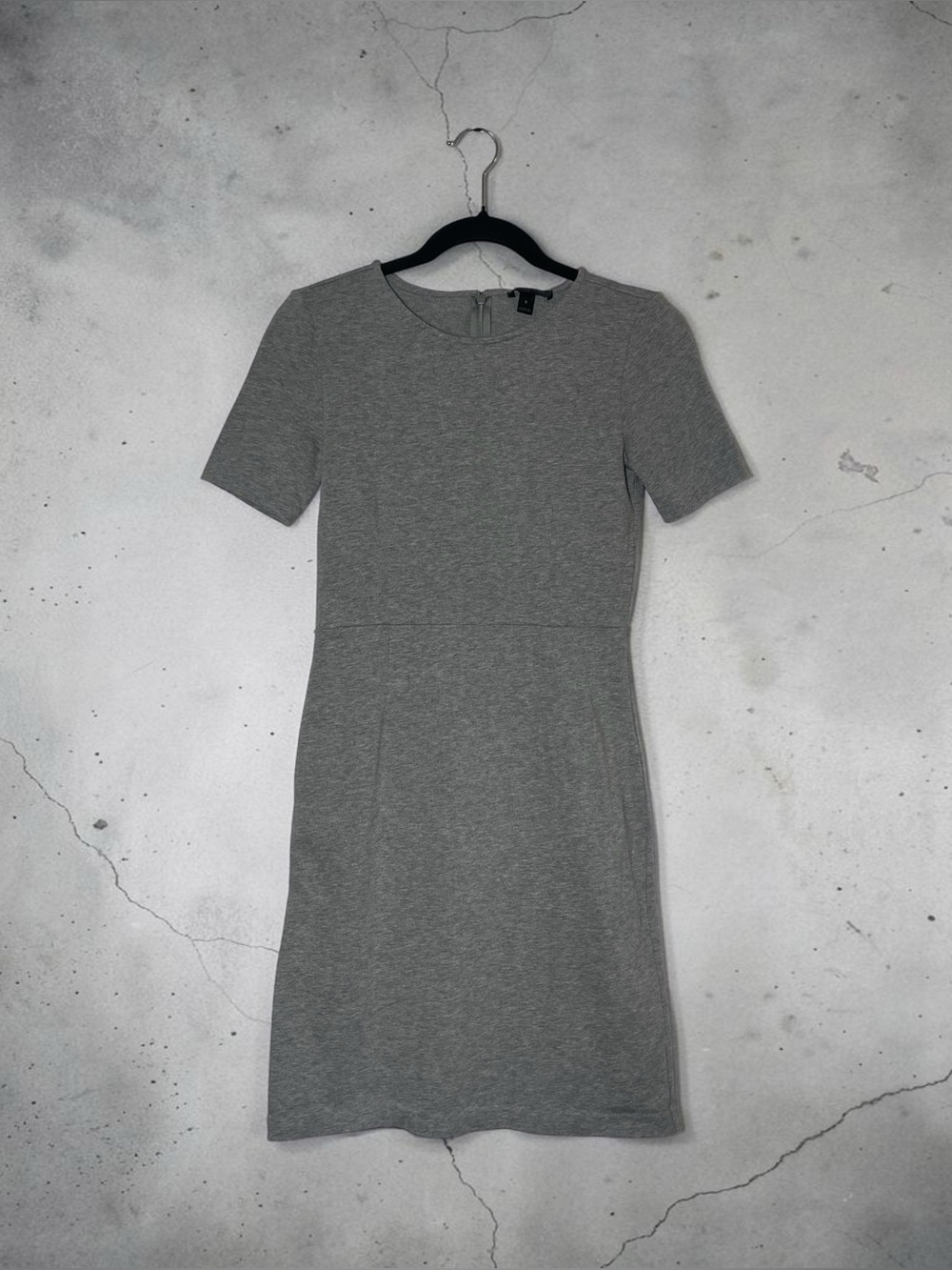 J.Crew Short Sleeve Dress Size 0 Grey Mini Casual Cotton Dress